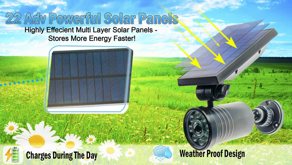 Solar Powered Motion Security Spotlight Light Outdoor Waterproof 360° Rotatable