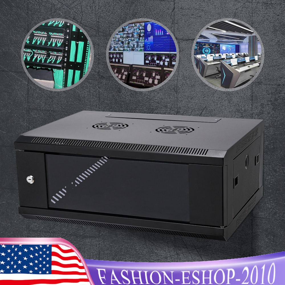 4U Server Cabinet Case Wall Mounted Network Server Data Cabinet Enclosure Rack