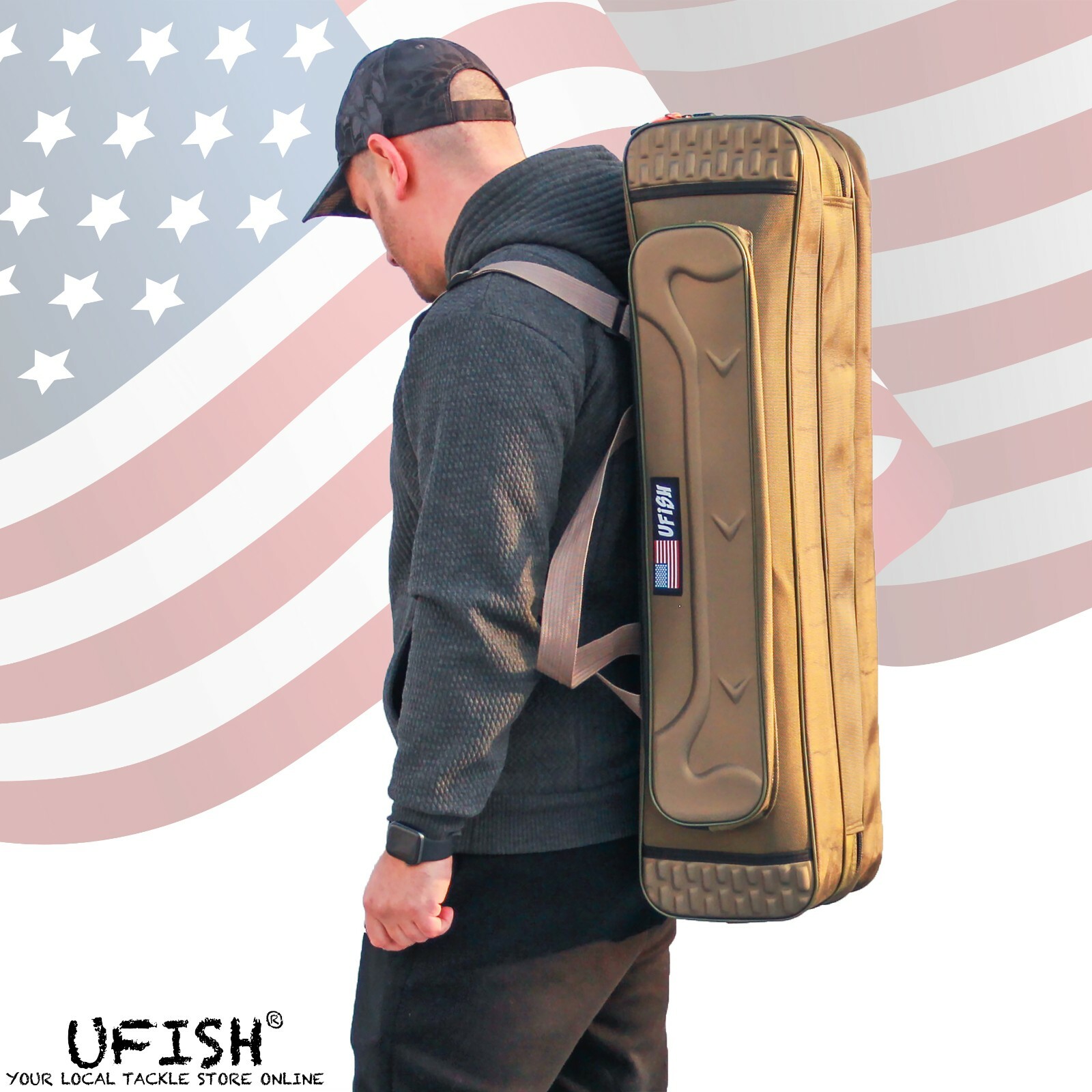 UFISH Fishing Rod Bag Pole Travel Case with Tackle Storage Comfortable Fishing