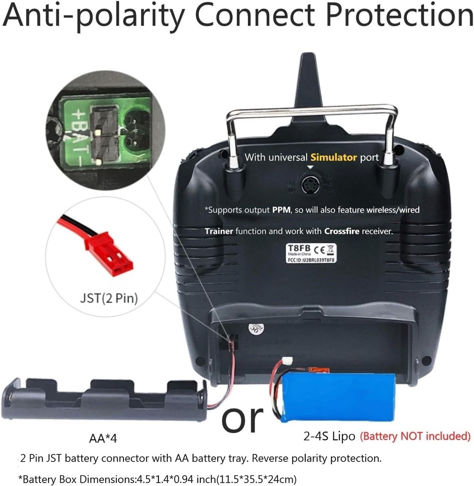 8 Channels 2.4GHz RC Remote Transmitter and R8EF Receiver APP Parameter Setup...
