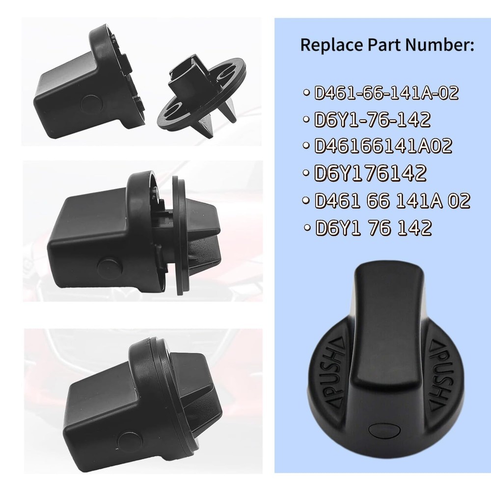 Ignition Key Knob Push Turn Switch & Insert Set for Mazda Keyless Start Ignit...