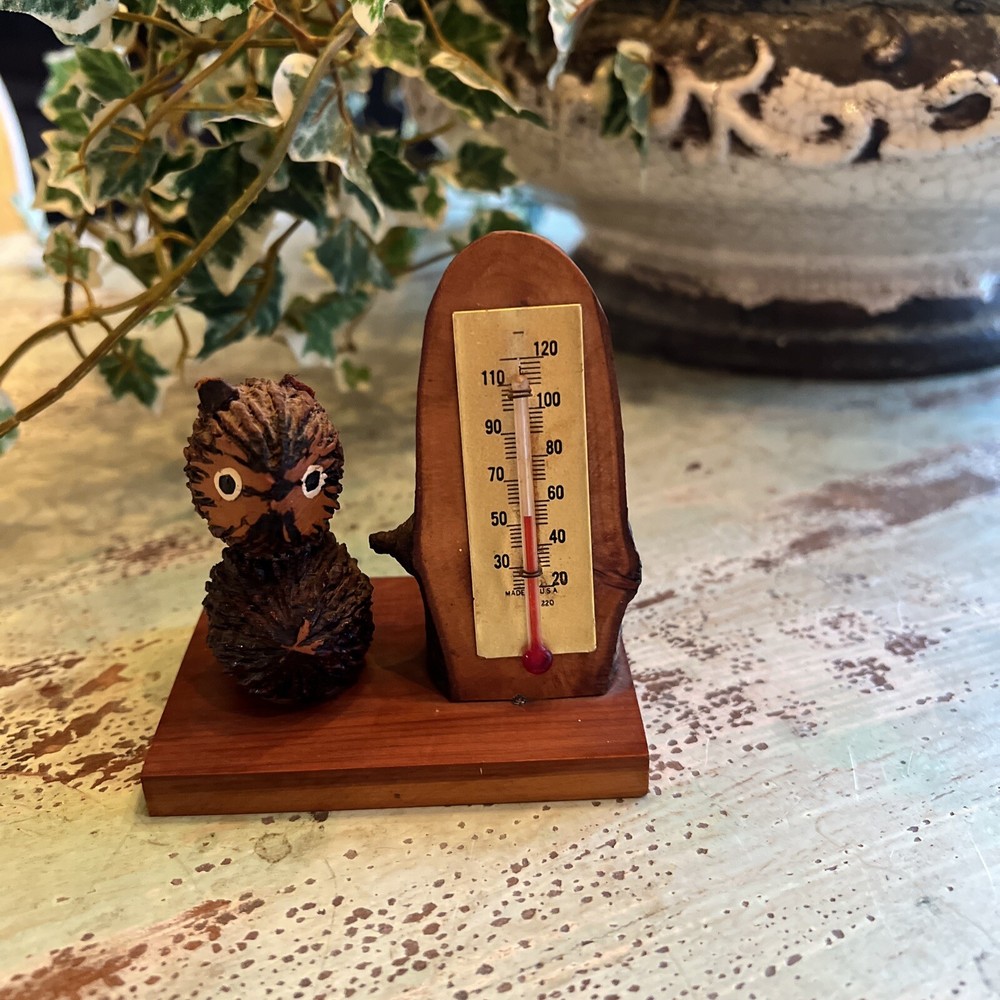 VINTAGE OWL THERMOMETER WORKING