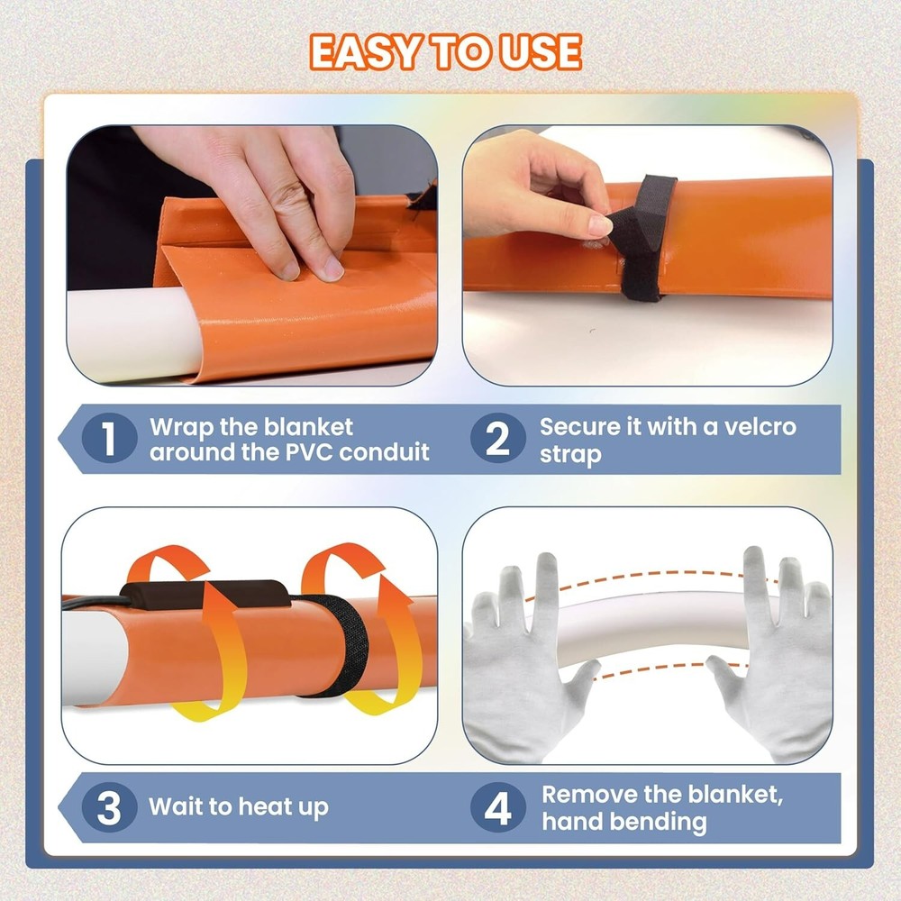 200W PVC Pipe Heater - ½"-1½" Temp Control