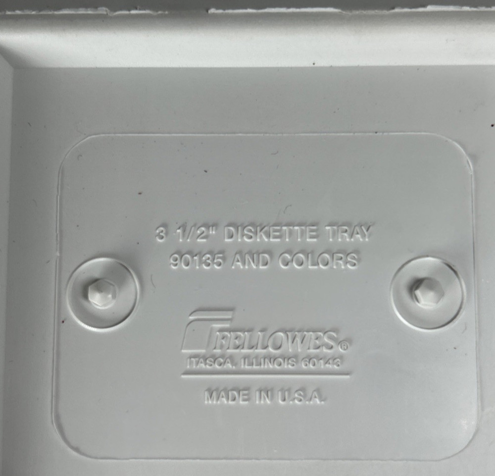 Fellowes 3 1/2" diskette tray 90135 - floppy dish storage- white