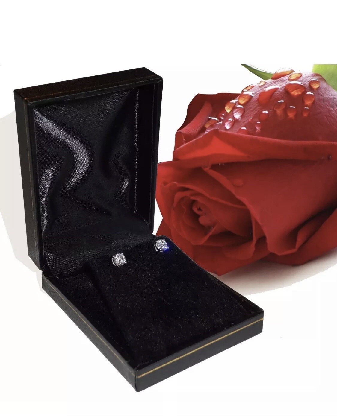 2 CT ROUND CUT VVS1/D LAB CREATED STUD EARRINGS 14K WHITE GOLD 7MM SCREW BACK