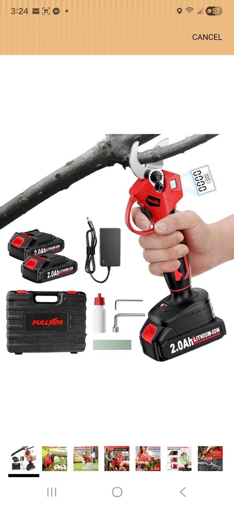 Electric Pruning Shears, 1.4" Cutting Diameter Electric Pruner with LCD...