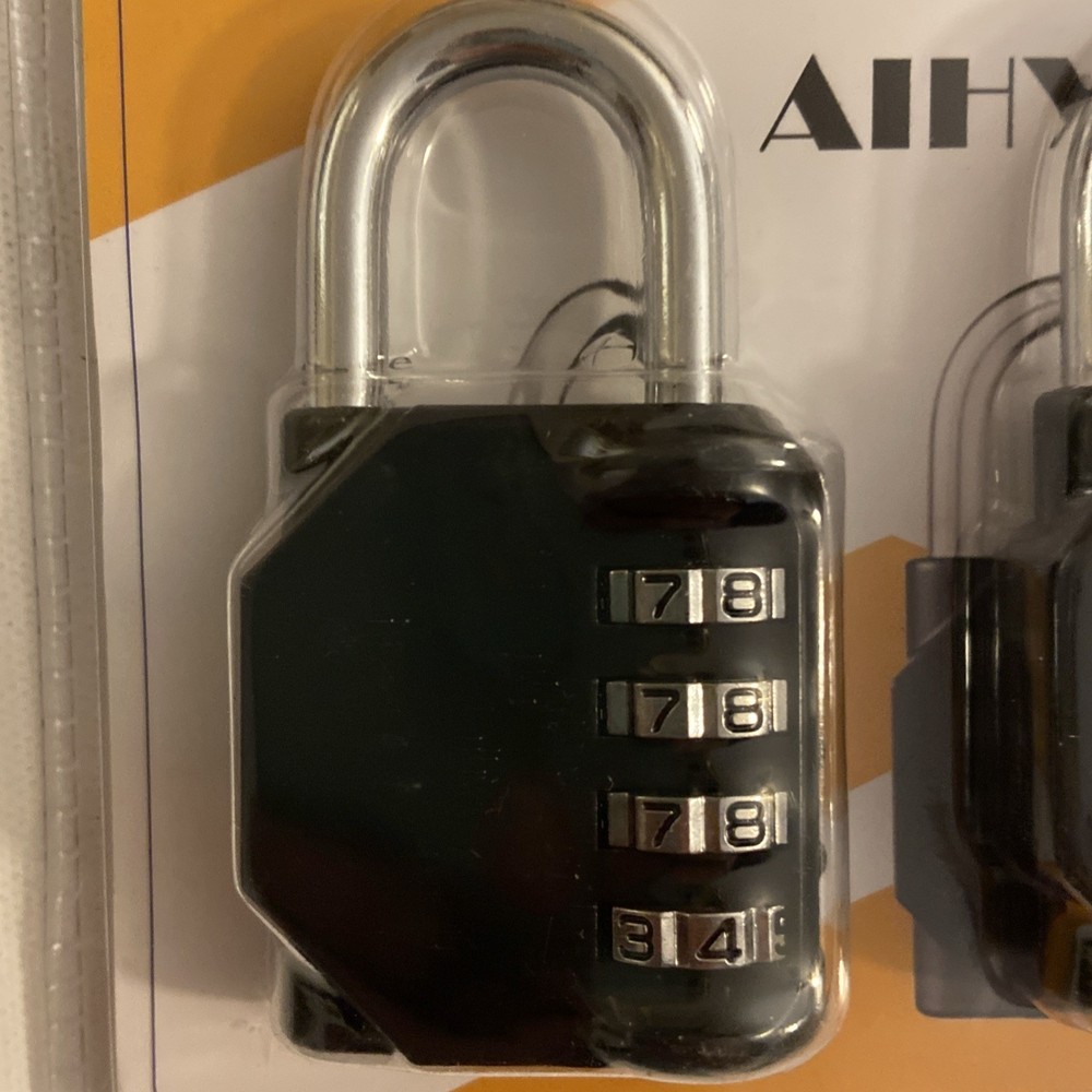 2 Pack AIHYTU Combination Lock Resettable 4 Digit Padlock with Combination