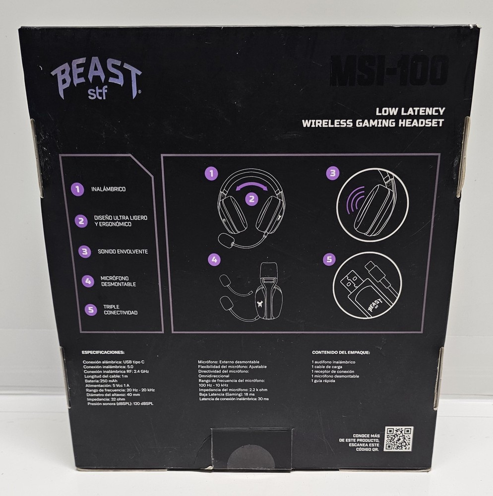 Beast MSI-100 Low Latency Wireless Gaming Headset / Untested