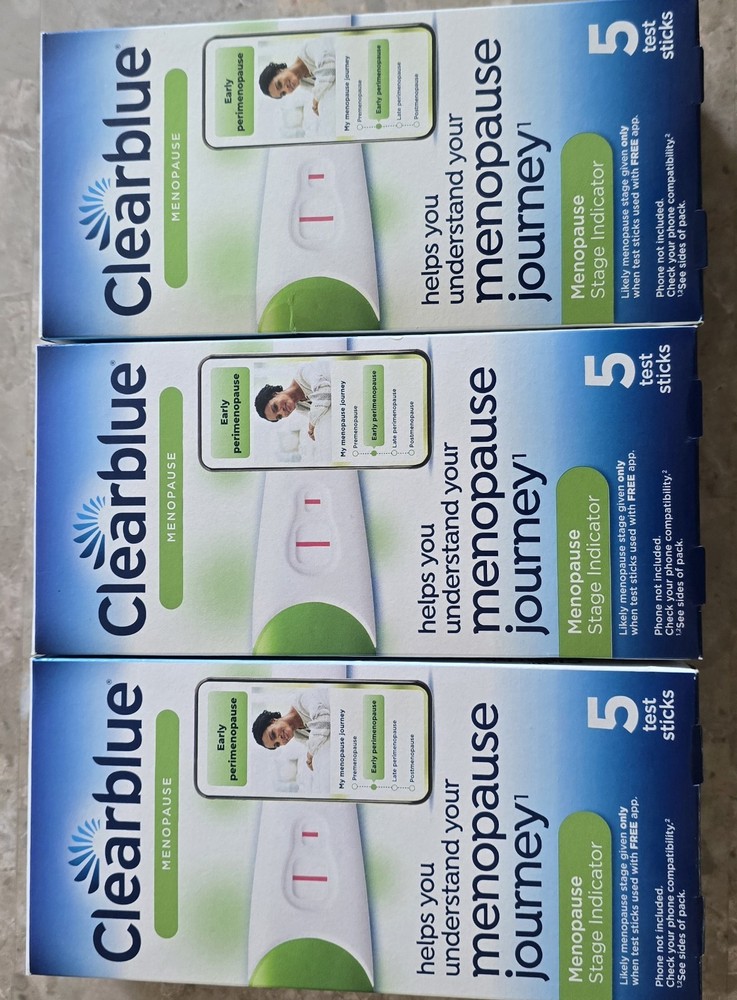 3 (THREE) Clearblue Menopause Stage Indicator 5 Test Sticks UNOPENED BOXES