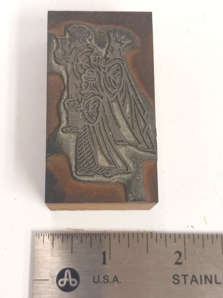 Vintage Letterpress Block / Cut (Kelsey , C&P) ( Three Wise Men  )  B2