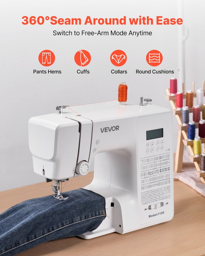 VEVOR Computerized Sewing Machine Digital Sewing Machine 200 Stitch Applications