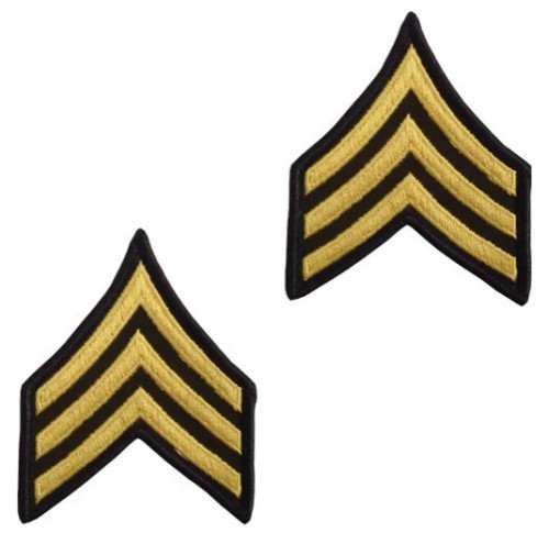 US Army Sergeant sleeve rank on Green