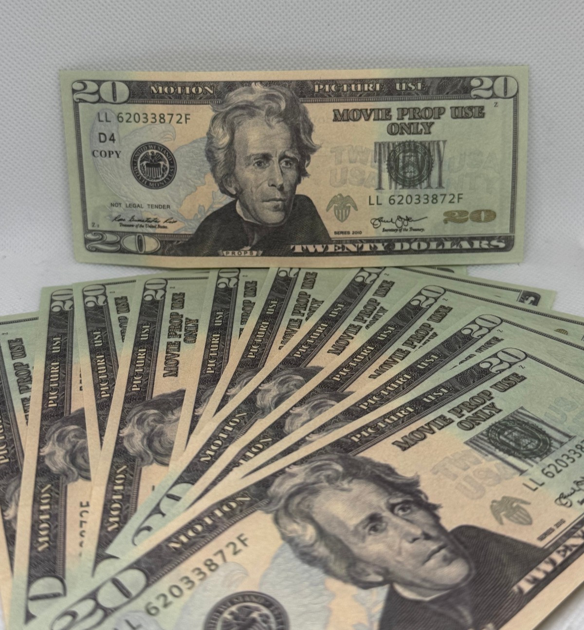 Premium Prop $20 Bills $200 Total - Replica Money (Full Size)