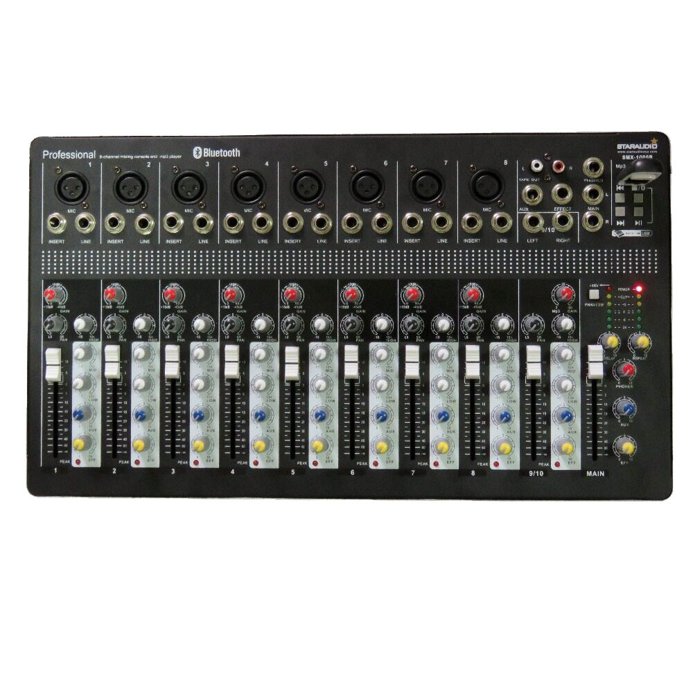 10 Channel Audio Sound Mixer Function Recording Mixing Console Effects MP3 Mix