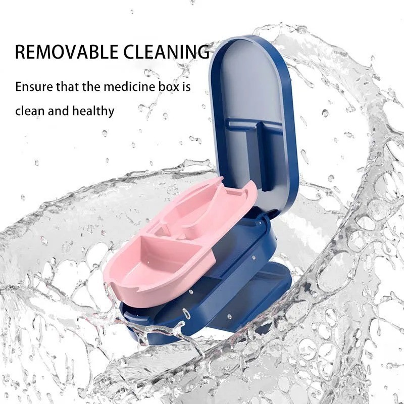 New PILL CUTTER Splitter Half Storage Compartment Box Medicine Tablet Holder