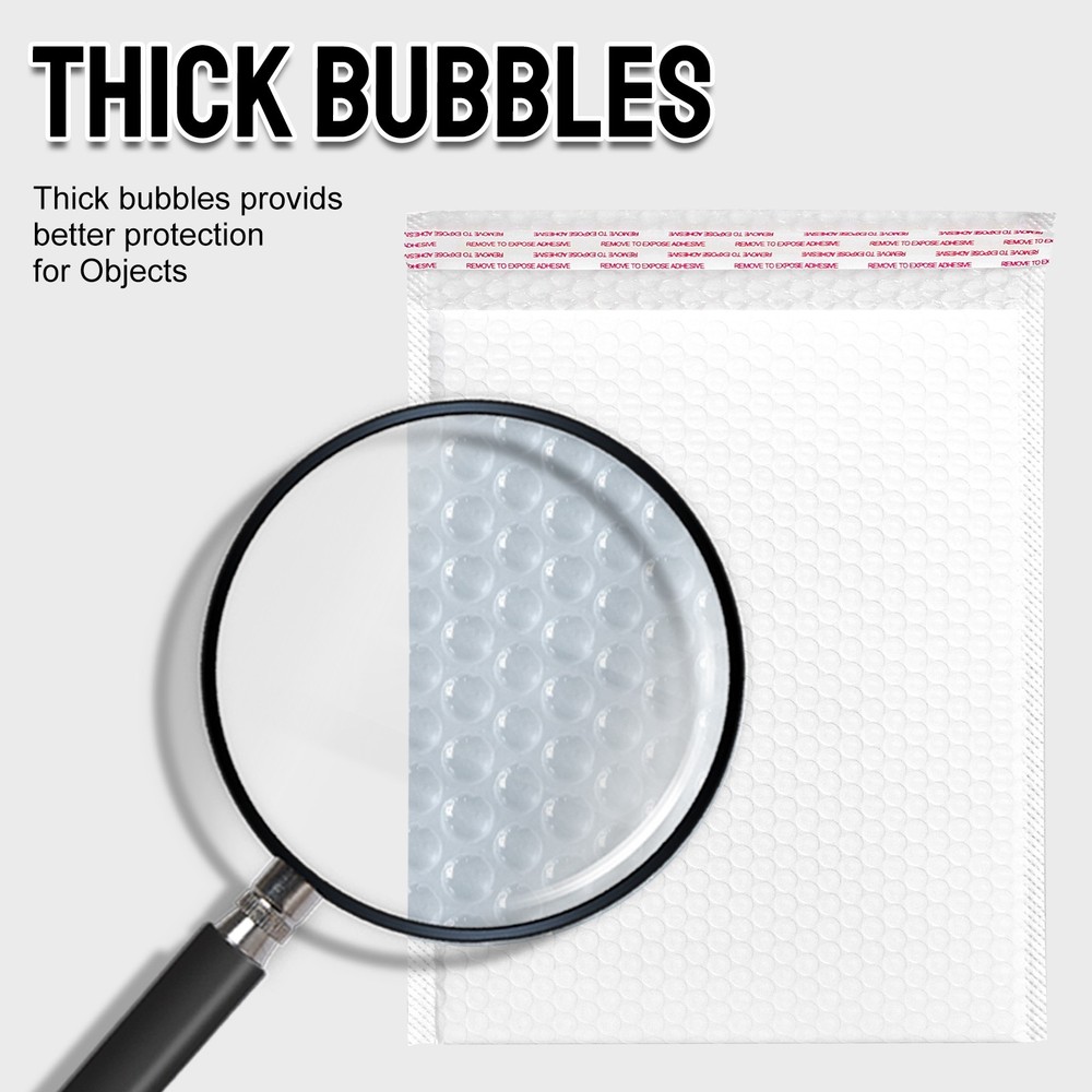 100PCS White 7"x9" Poly Bubble Mailers Padded Envelopes Packaging Bubble Pak