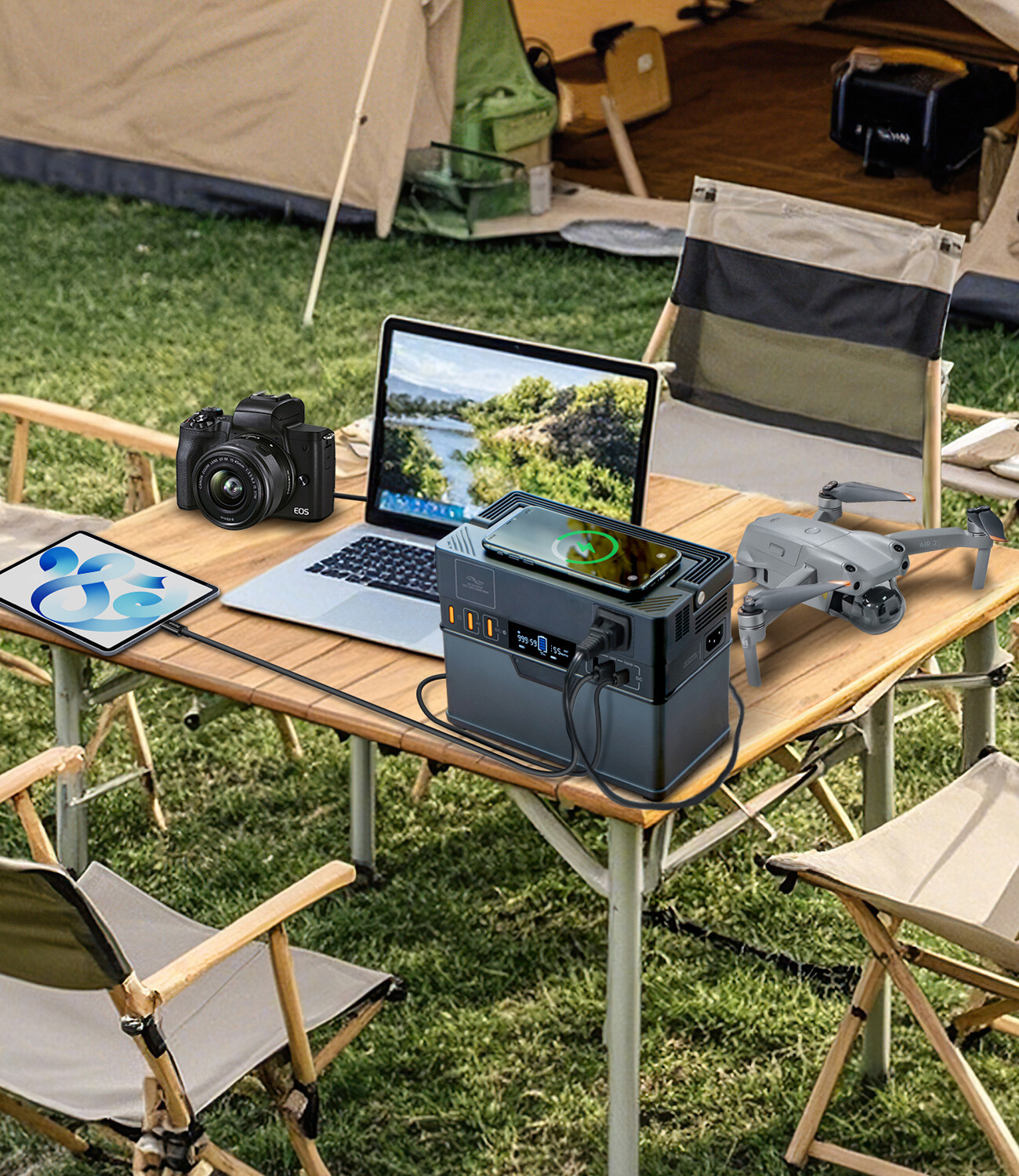 ALLPOWERS Portable Power Station 300W Solar Generator Backup Lithium Battery AC