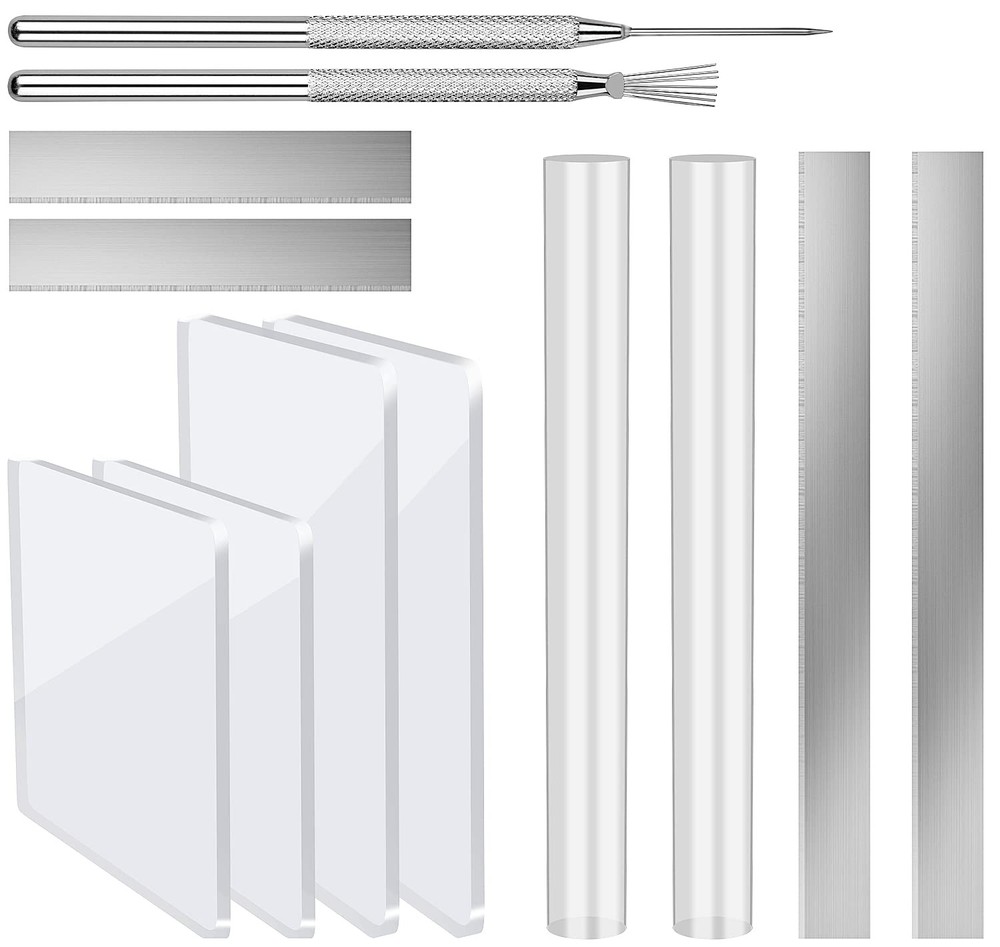 12 Pcs Polymer Clay Cutter Tools, Acrylic Roller for transparent