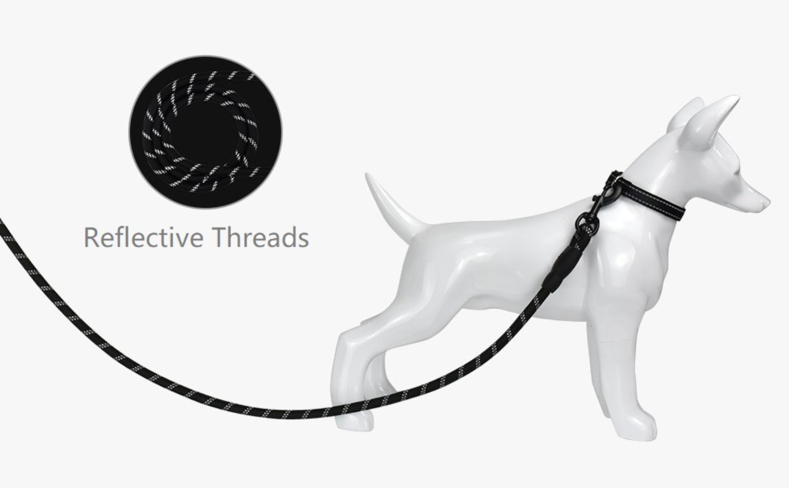 Heavy Duty Reflctive Dog Leash 9.8Ft for Large Medium Dogs Rope Walking Leash