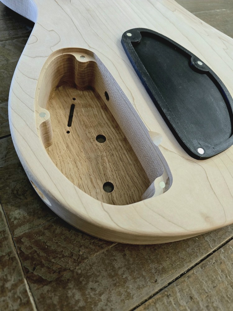 Guitar Body, Flamed White Oak on Maple