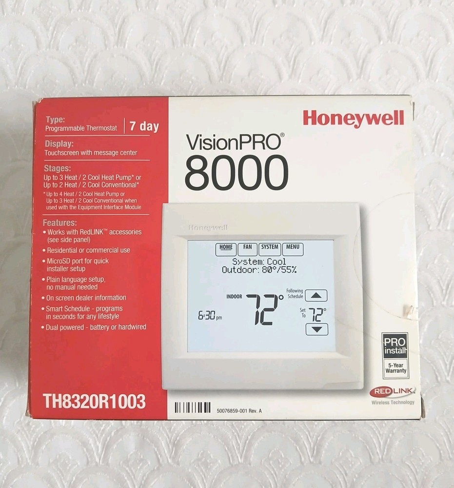 Honeywell VisionPRO 8000 TH8320R1003 RedLink Programmable Thermostat UNTESTED