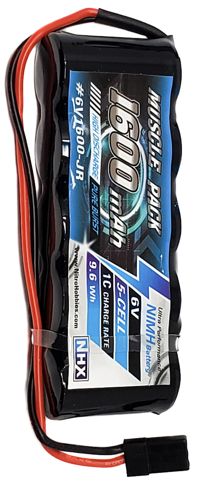 NHX Muscle Pack 6V 1600mAh 5-Cell Nimh Flat Battery w/ JR Connector