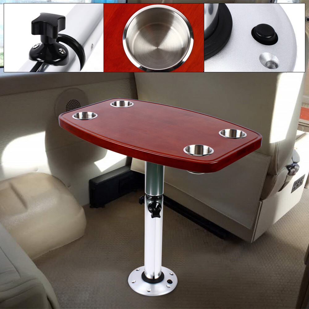 Marine Table Pedestal Table Boat Table Varnished Height Adjustable Removable