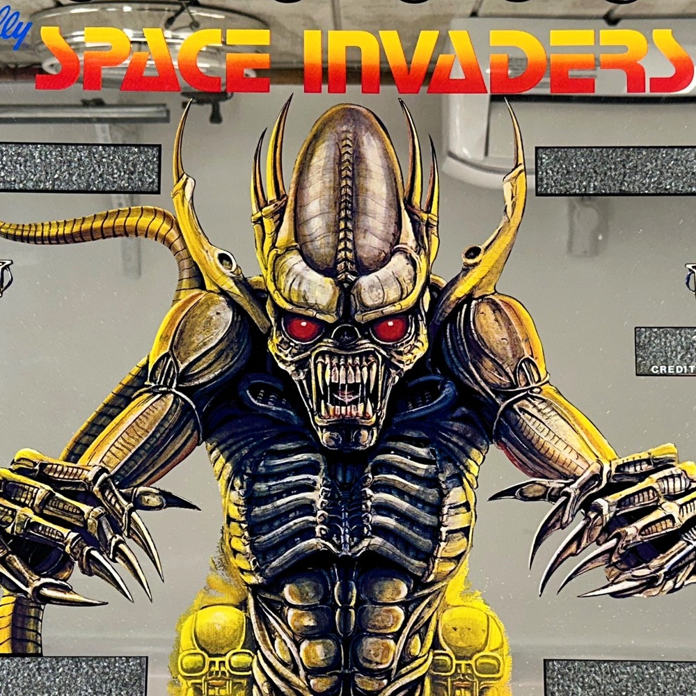 Bally Space Invaders Pinball Machine Game Backglass ORIGINAL Inner