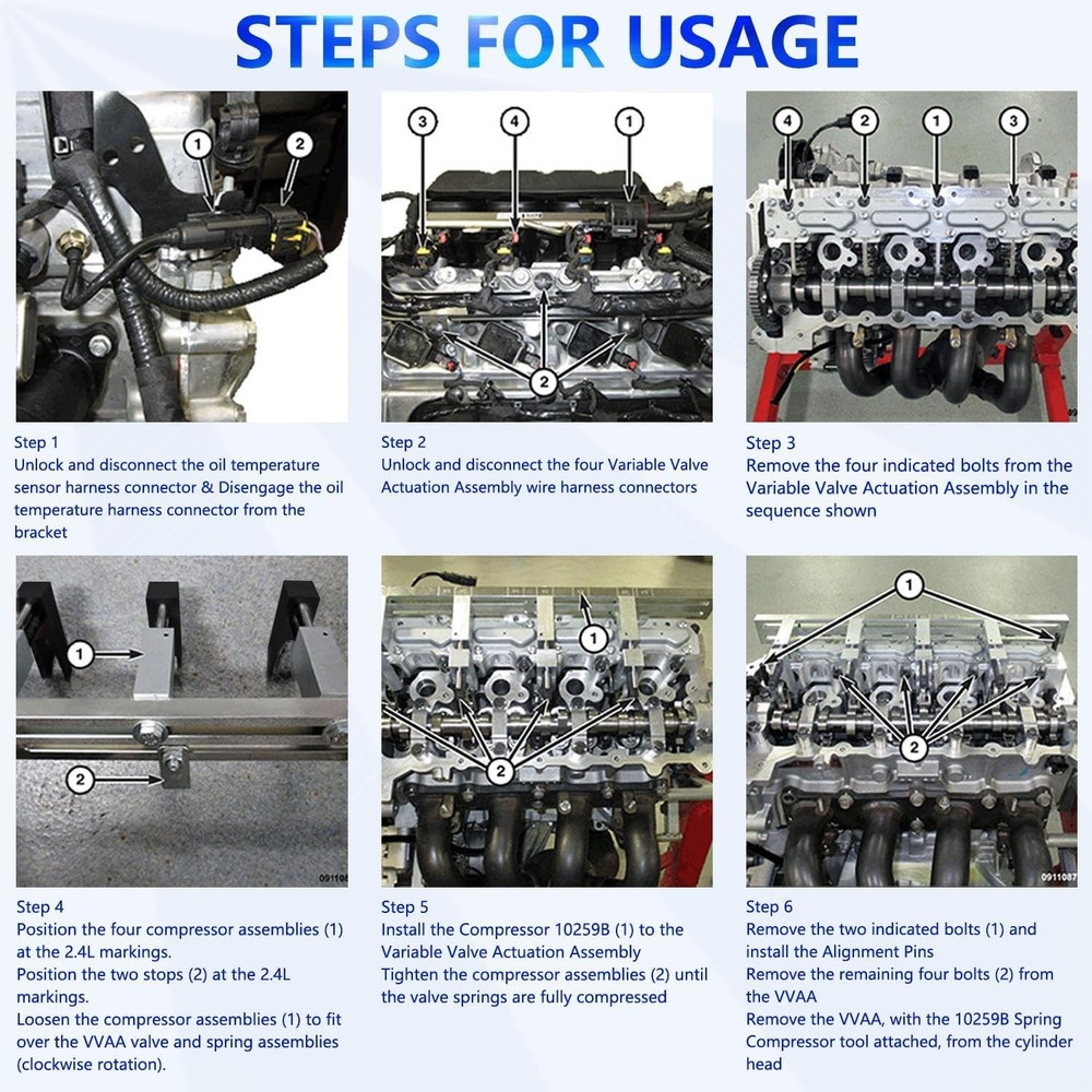 10259A 10259B Engine Actuator Spring Compressor Assembly Tool Fit for Fiat Multi