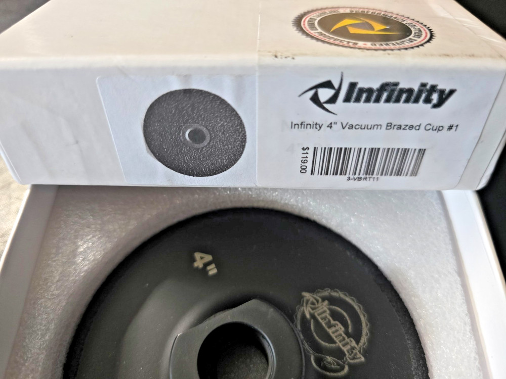 INFINITY 4" vacuum diamond brazed cup wheel #1