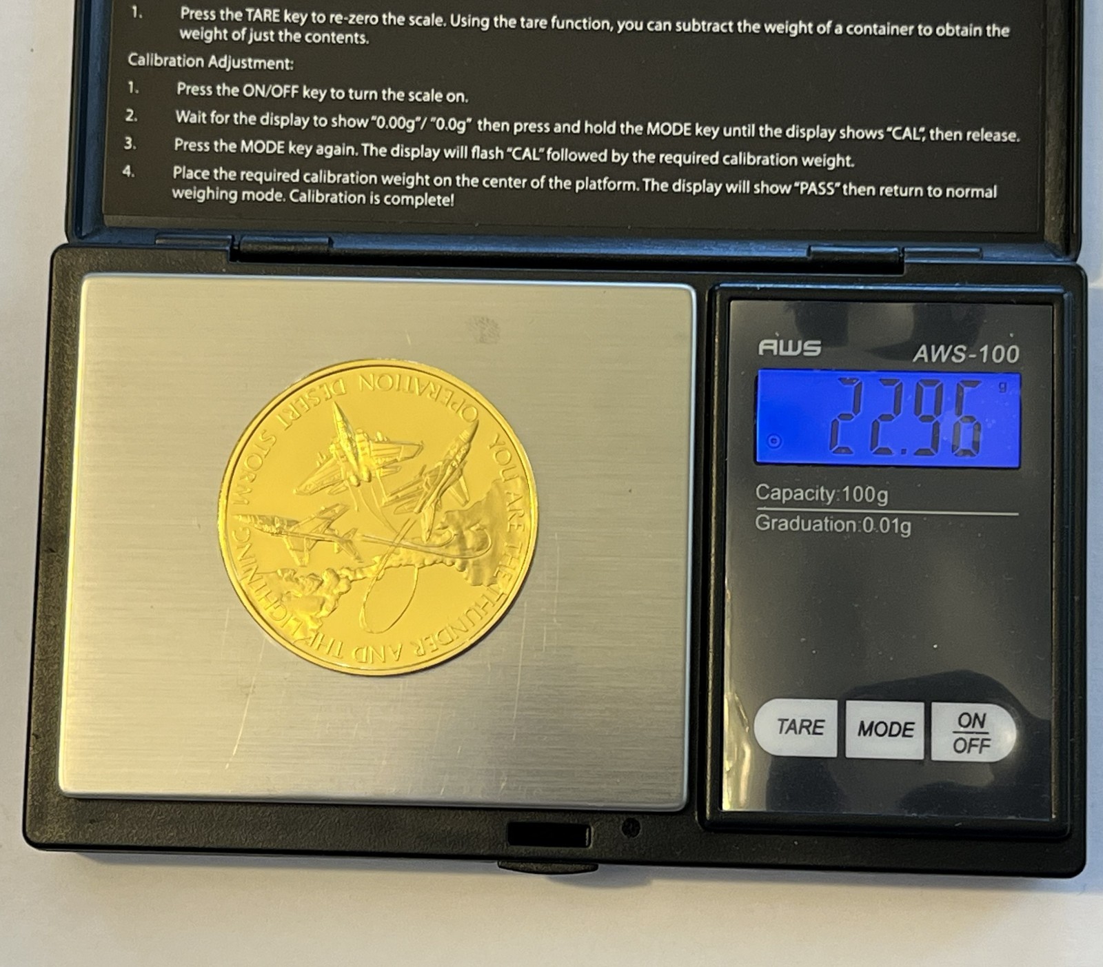 OPERATION DESERT STORM EYEWITNESS COMMEM MEDAL *** 22.9 g STERLING SILVER ***