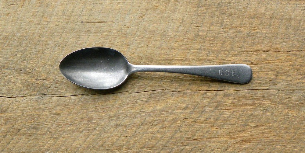 WWII USN, U.S. Navy, 7" Mess Hall Spoon, Reed & Barton