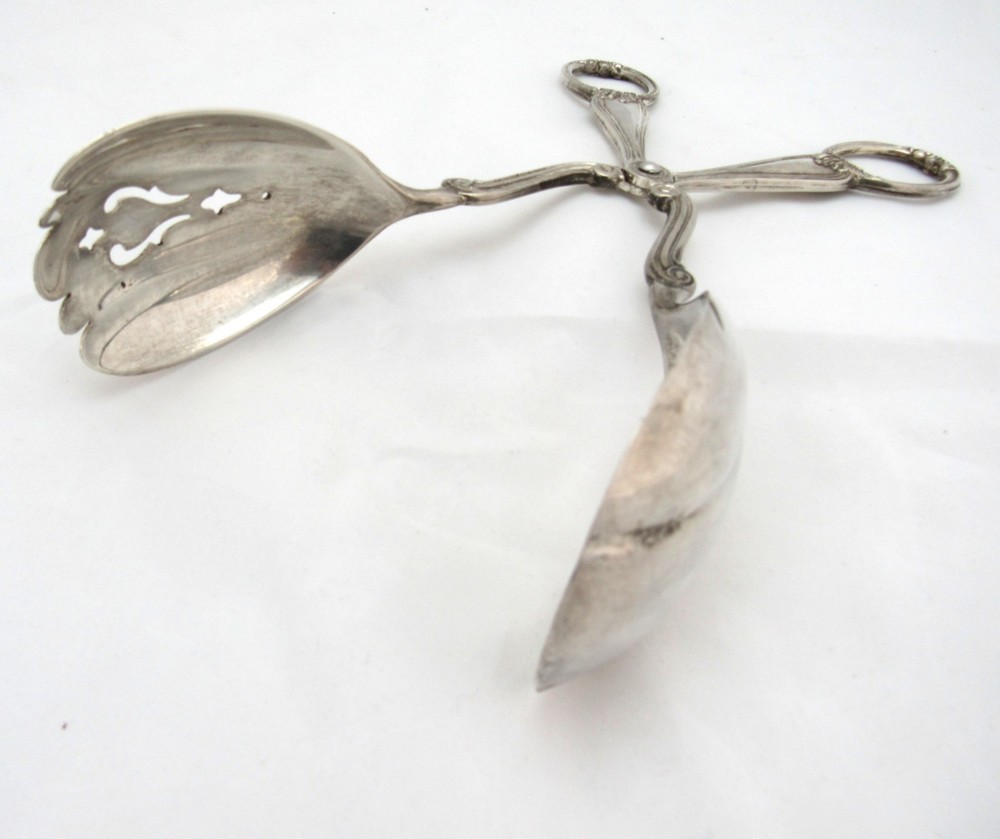 Vintage Gorham Heritage Silver Plated Salad Serving Tongs