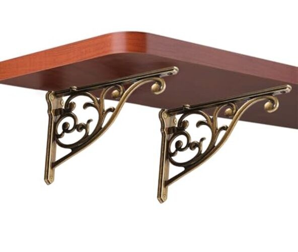 Heavy Duty Solid Stand,5 Inch 2 Pack,Right Angle 5 Inch-2Pack Antique Brass