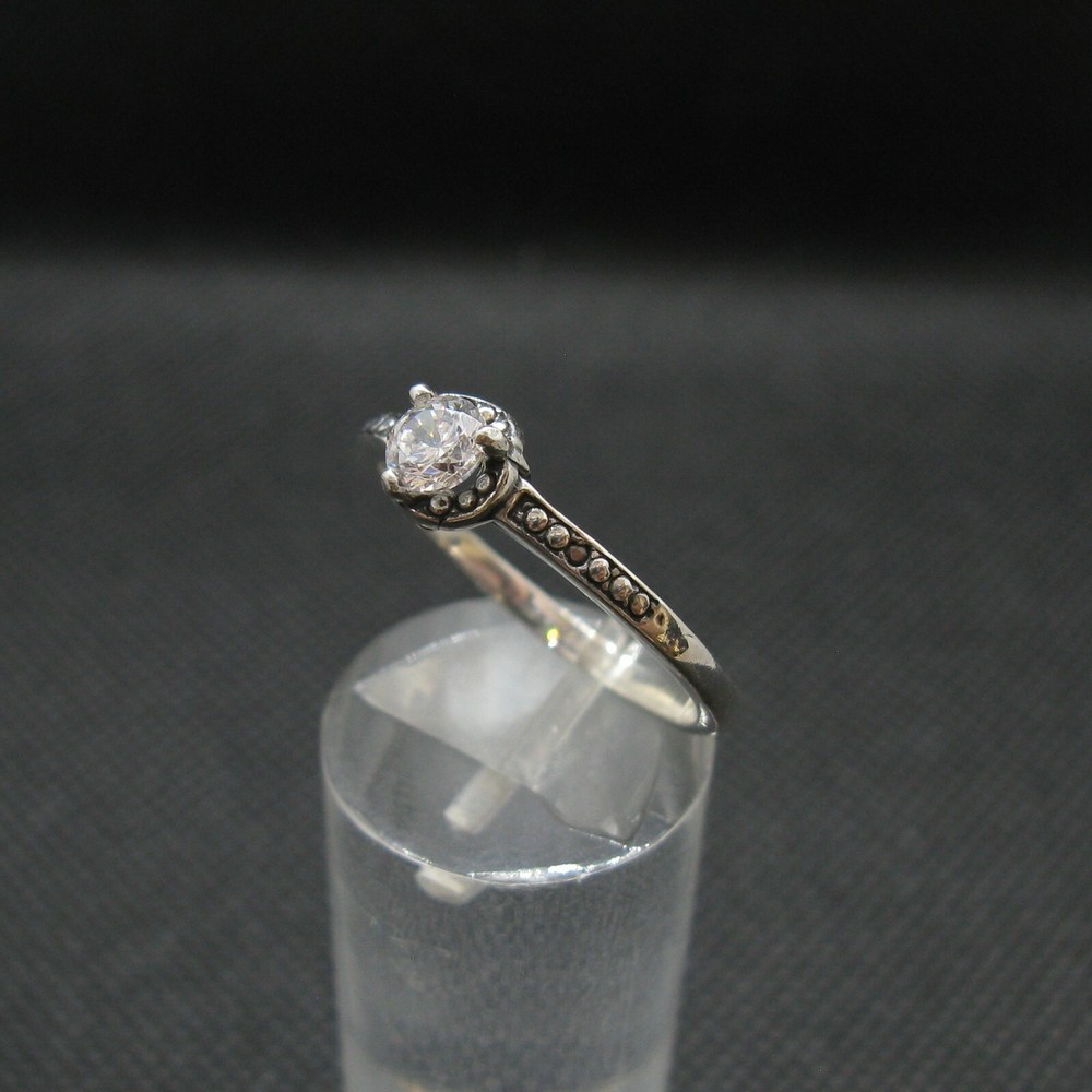 Genuine Sterling Silver Solitaire Ring Solid Hallmarked 925 4.5mm Cubic Zirconia