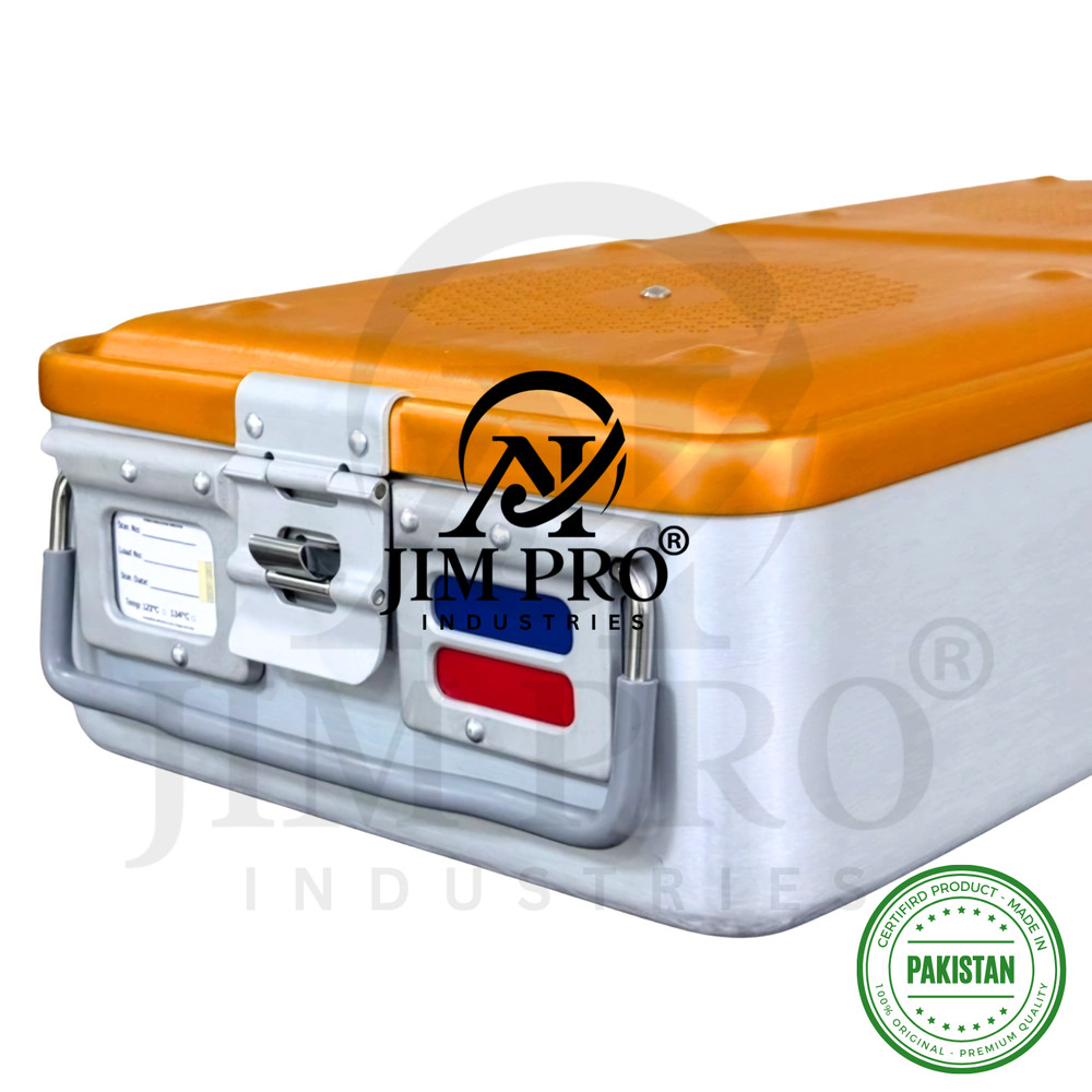 Aluminium Sterilization Container, Bottom & Lid Perforated with 4 filter holders