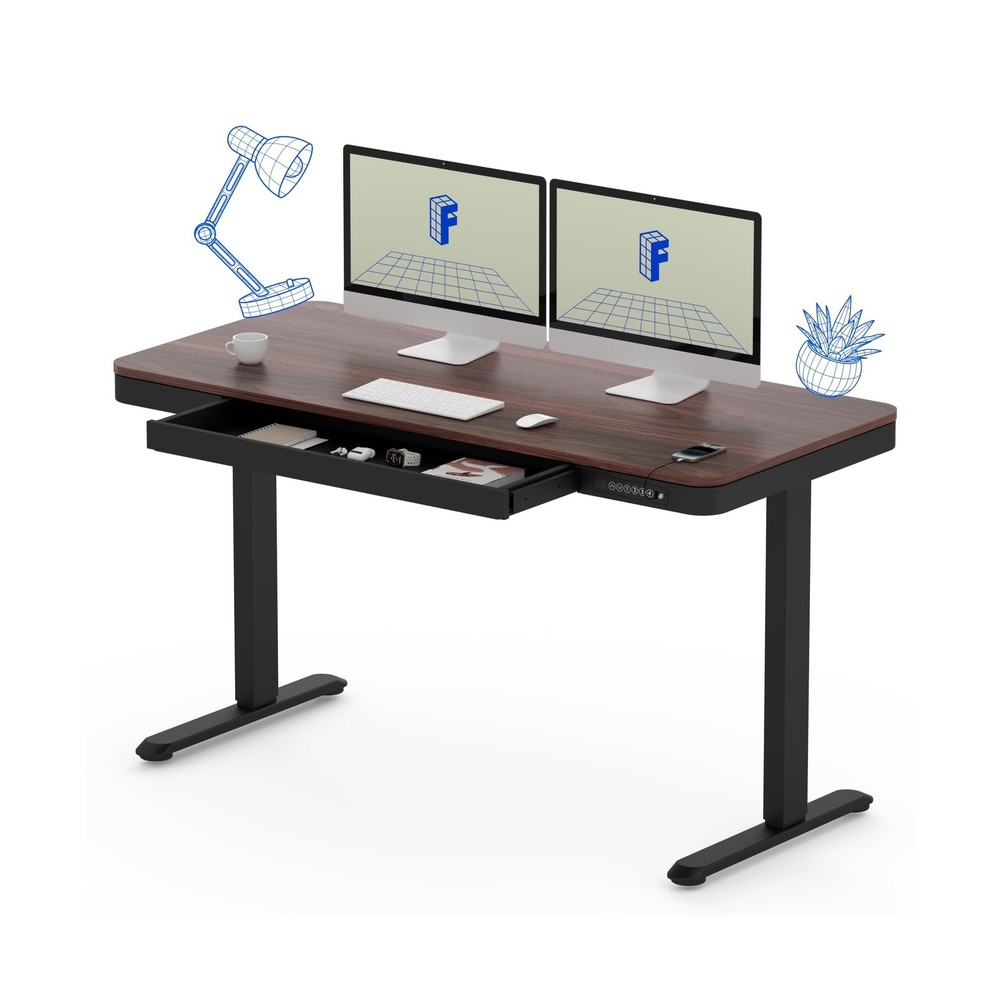 FLEXISPOT Comhar 55" Electric Standing Desk with Drawers, Quick Assembly Home...