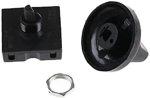 Black Fan Rotary Switch 4 Position 3 Speed Selector Switch Governor with Butt...