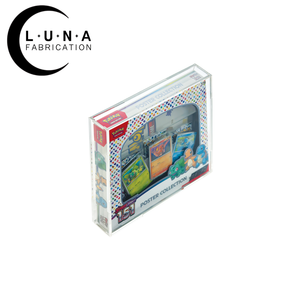 Acrylic display case for 151 poster collection