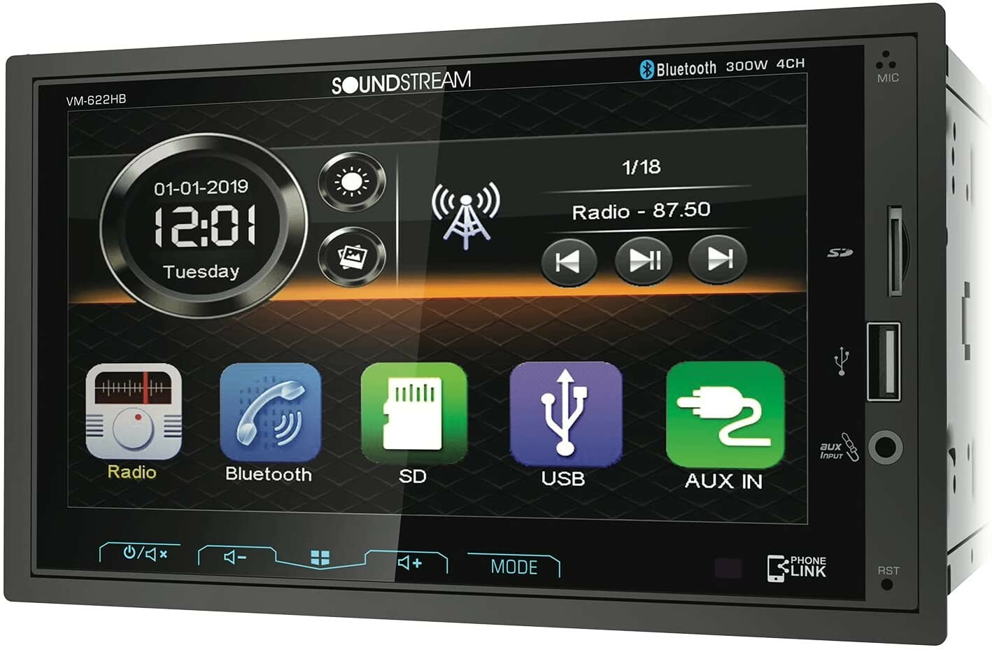 Soundstream 6.2" Media Car Stereo, Dash Kit & Speakers for 1995-2000 C/K Pickup