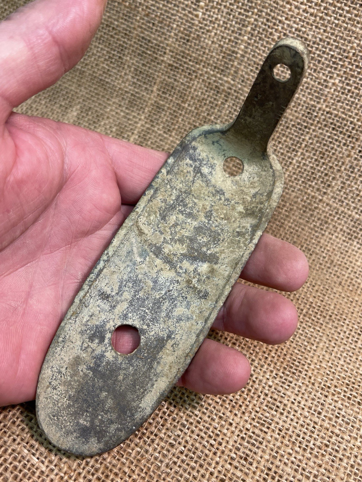 Nice Dug Civil War Brass Enfield Rifle Buttplate Recovered From Gravelly Run Va.