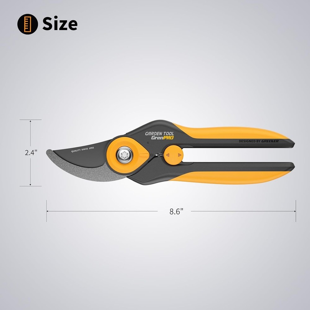 Rust-Resistant Bypass Pruning Shears - Adjustable Dual-Grip & Easy Handling