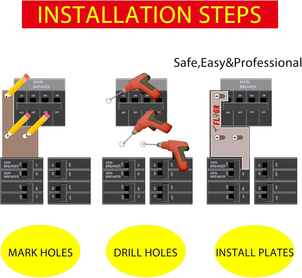Generator Interlock Kit Compatible with GE General Electeric Vertical Main150 or
