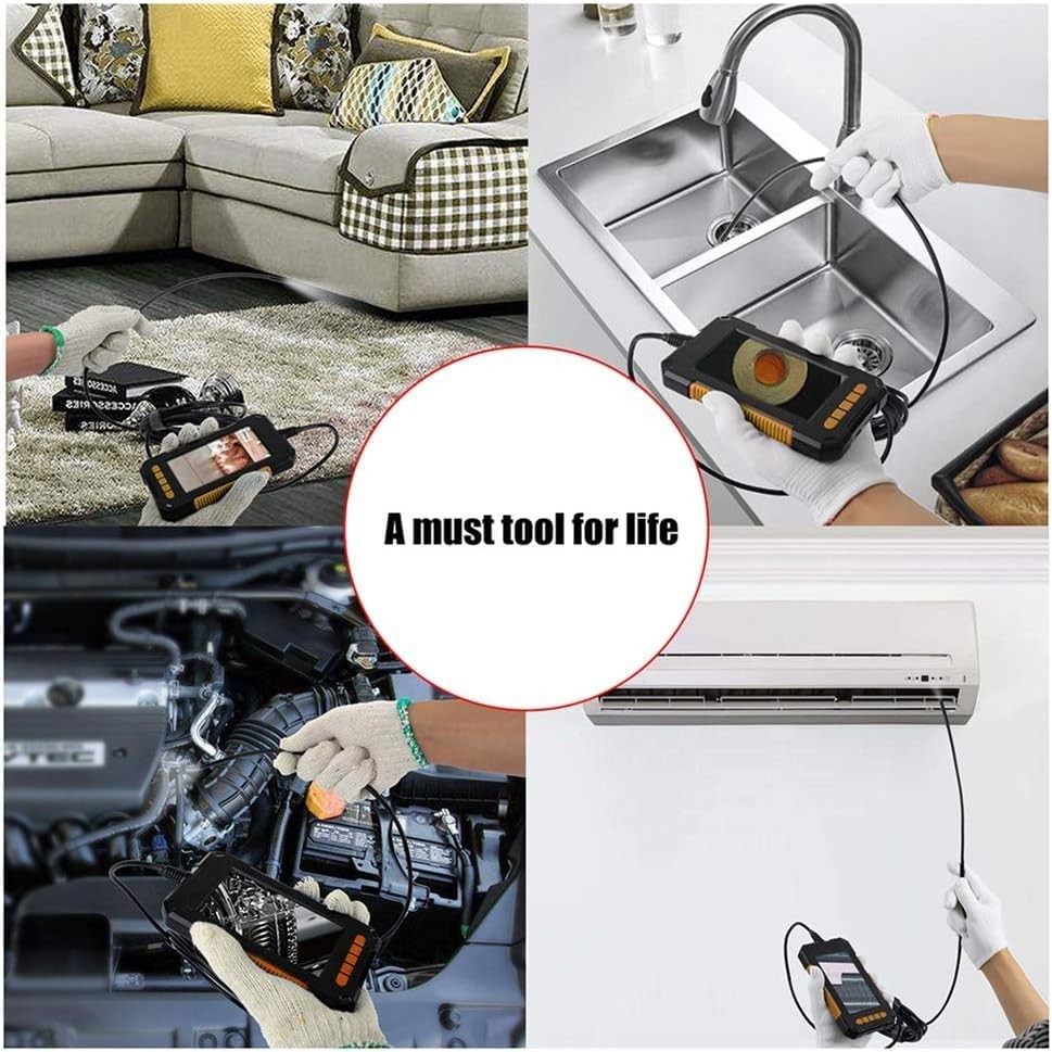 Endoscope Camera with Light, 4.3' IPS Screen 1080P HD Inspection Camera w/8 LED