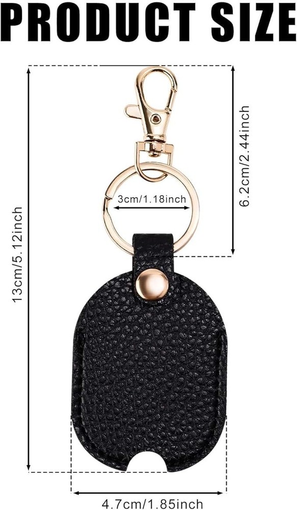 Leather Car Key Sleeve, Broken Loop Replacement PU Keychain Protector With Iron