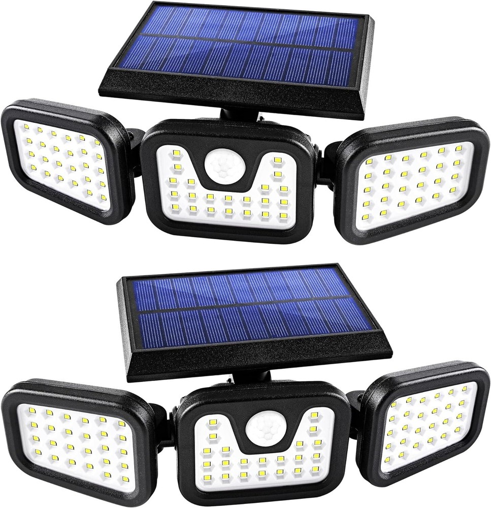 2 Pack LED Motion Sensor Solar Lights ,Outdoor IP65 Waterproof Security Lamp