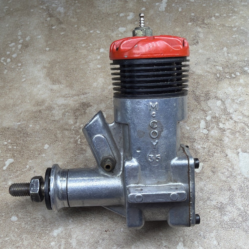 Vintage McCoy 35 Red Head RC Model Airplane Engine Motor Has Compression