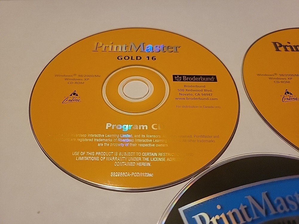 3 - LOT PrintMaster Clips Image PC CD-ROM Platinum 11 & Gold 16 Program/Install