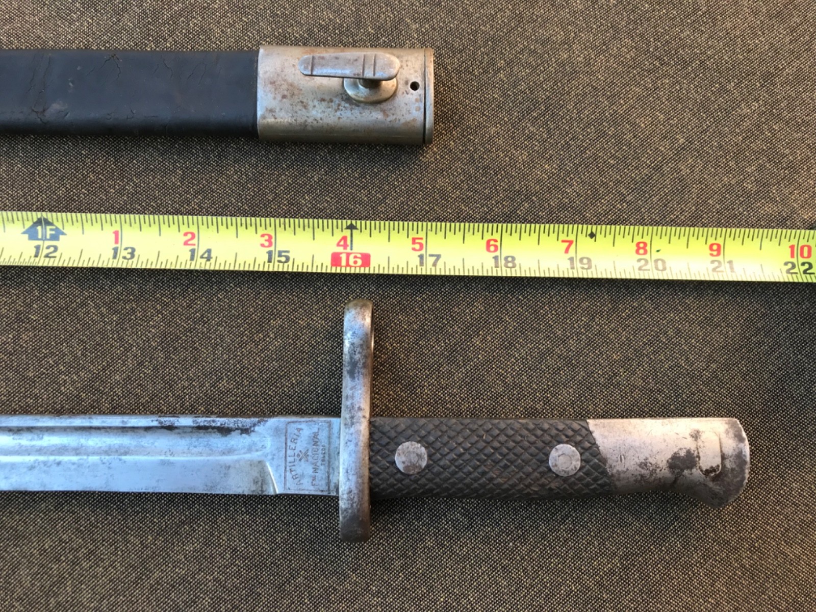 Spanish Mauser 1913 sword BAYONET with scabbard - also fits other rifles C-DESP