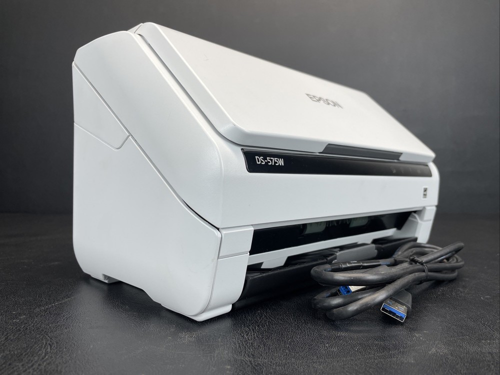 Epson DS-575W, J381B, White, Wireless, Duplex Document Scanner, Tested Working